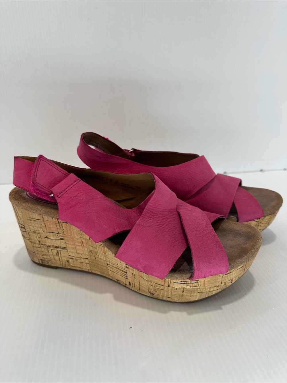 Clark’s Artisan Pink Cork Wedge Sandals - Women’s 9 Slingback